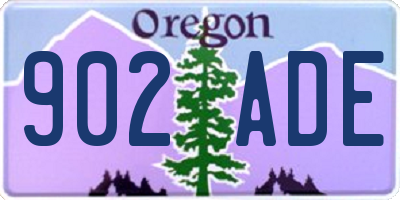 OR license plate 902ADE