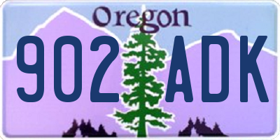OR license plate 902ADK