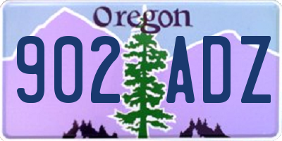 OR license plate 902ADZ