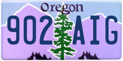OR license plate 902AIG
