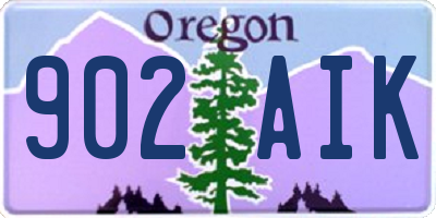OR license plate 902AIK