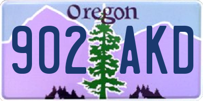OR license plate 902AKD