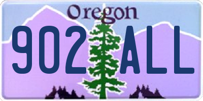 OR license plate 902ALL