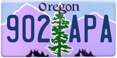 OR license plate 902APA