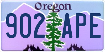 OR license plate 902APE