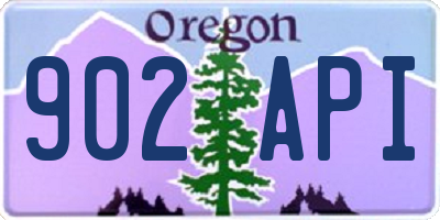 OR license plate 902API