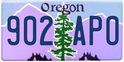 OR license plate 902APO