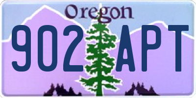 OR license plate 902APT