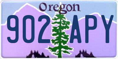 OR license plate 902APY