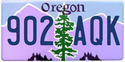 OR license plate 902AQK