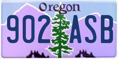 OR license plate 902ASB