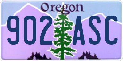 OR license plate 902ASC