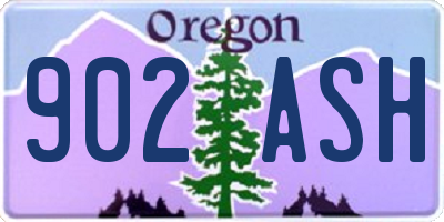 OR license plate 902ASH