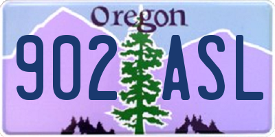 OR license plate 902ASL