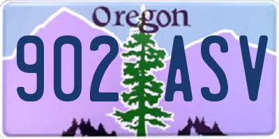 OR license plate 902ASV