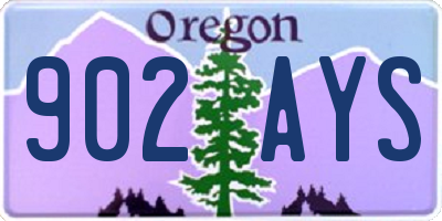 OR license plate 902AYS