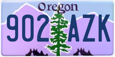 OR license plate 902AZK
