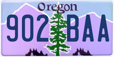 OR license plate 902BAA
