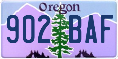 OR license plate 902BAF