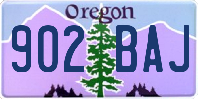 OR license plate 902BAJ