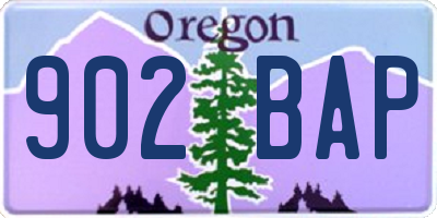 OR license plate 902BAP