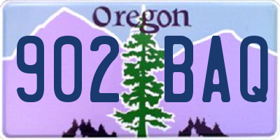 OR license plate 902BAQ