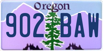OR license plate 902BAW