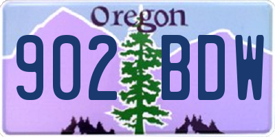 OR license plate 902BDW