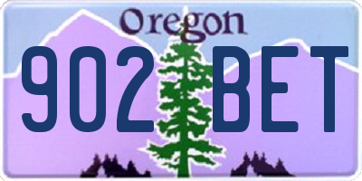 OR license plate 902BET