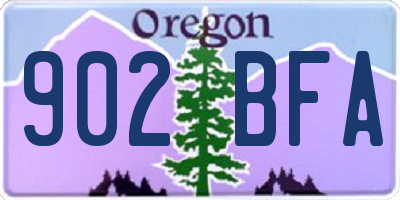 OR license plate 902BFA