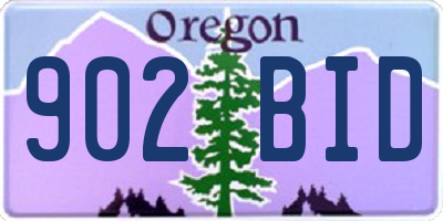 OR license plate 902BID