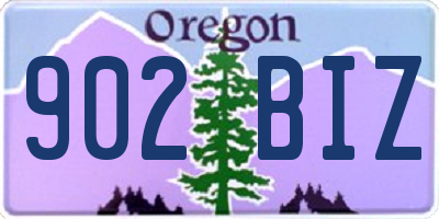 OR license plate 902BIZ