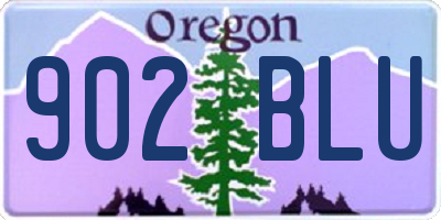 OR license plate 902BLU