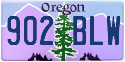 OR license plate 902BLW