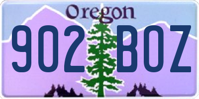 OR license plate 902BOZ