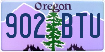 OR license plate 902BTU