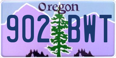 OR license plate 902BWT