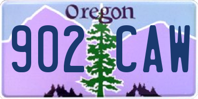 OR license plate 902CAW