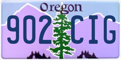 OR license plate 902CIG