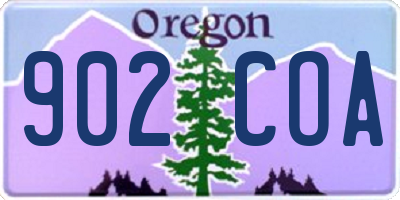 OR license plate 902COA