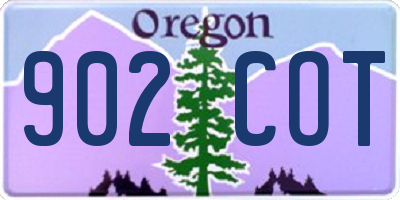 OR license plate 902COT