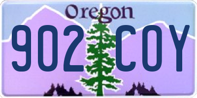 OR license plate 902COY