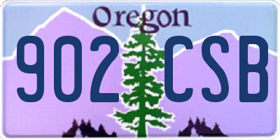 OR license plate 902CSB