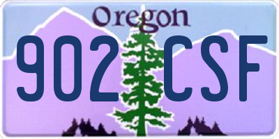 OR license plate 902CSF