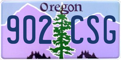 OR license plate 902CSG