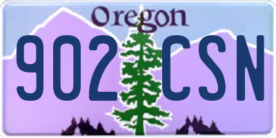 OR license plate 902CSN