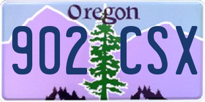 OR license plate 902CSX