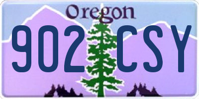 OR license plate 902CSY