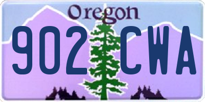 OR license plate 902CWA