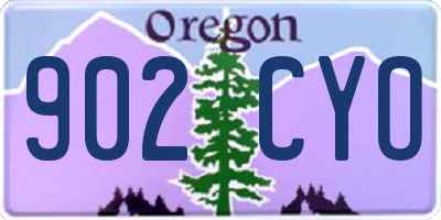 OR license plate 902CYO